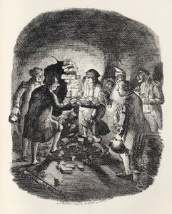 Little Jack Ingoldsby går ind i kælderen, fra "The Ingoldsby Legends" af Thomas Ingoldsby, udgivet af Richard Bentley und Son, 1887